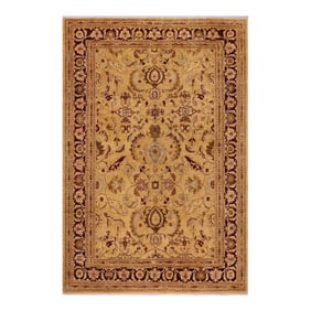 Bohemien Ziegler Gold Burgundy Hand-Knotted Wool Rug - 9'1'' X 11'7''