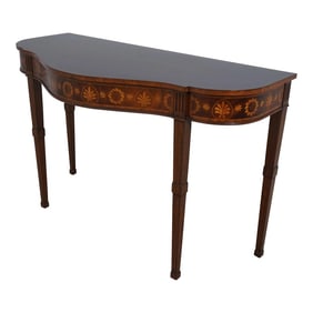 Maitland Smith Highly Inlaid Mahogany Console Table