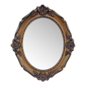 J Olson Beveled Glass Oval Mirror in Gilded Frame