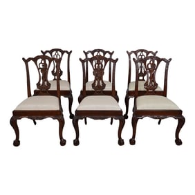 Set of 6 Maitland Smith Ball & Claw Mahogany Dining Room Chairs