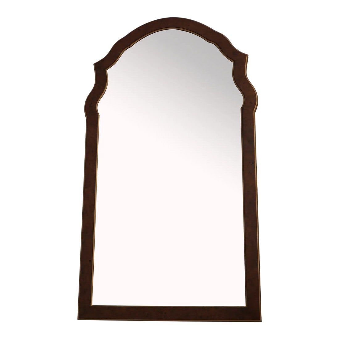 Friedman Brothers Burl Walnut Beveled Glass Frame: Age: Approx: 40 Years Old Details: Beveled Glass High Quality Construction Distressed Mirror Glass Gold Trim Offered @ Fraction Original Retail Cost Condition: Excellent Original Finish & Condition Si