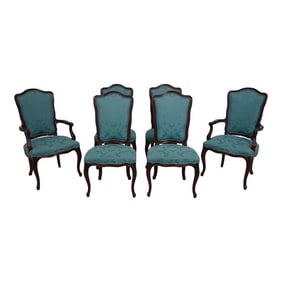 Set of 6 Kindel French Louis XV Cherry Dining Room Chairs
