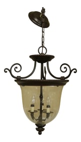 Bell Form Glass Hanging Chandelier Light Fixture