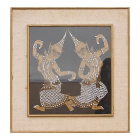 Vintage Framed Thai Dancers