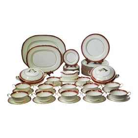 Vintage Aynsley Dunrobin Bone China Complete Set for 12 (56 Pieces) With Extras