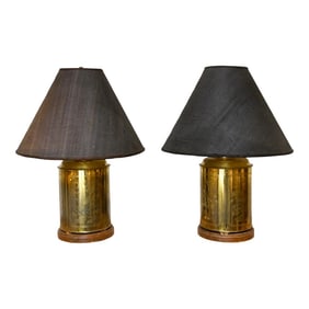 Pair of Mid 20th Century Brass Tea Tin Lamps