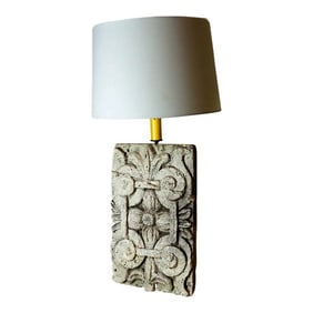 Charming French Cast Stone Architectural Lamp