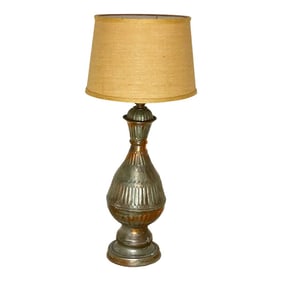 Timeworn Antique Copper Lamp W/Silvered Patina