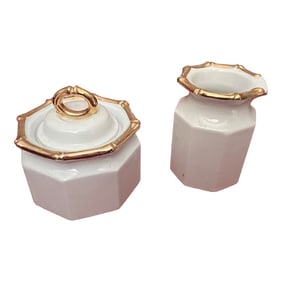 Mid Century Bamboo Dior by George's Briard Creamer & Sugar Set