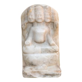 Antique Indian Marble Brahma Statue