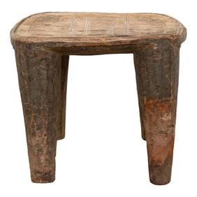 Abali Nupe Stool With Two Tone Finish