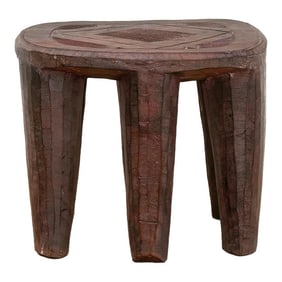 Nupe Carved Stool With Six Legs
