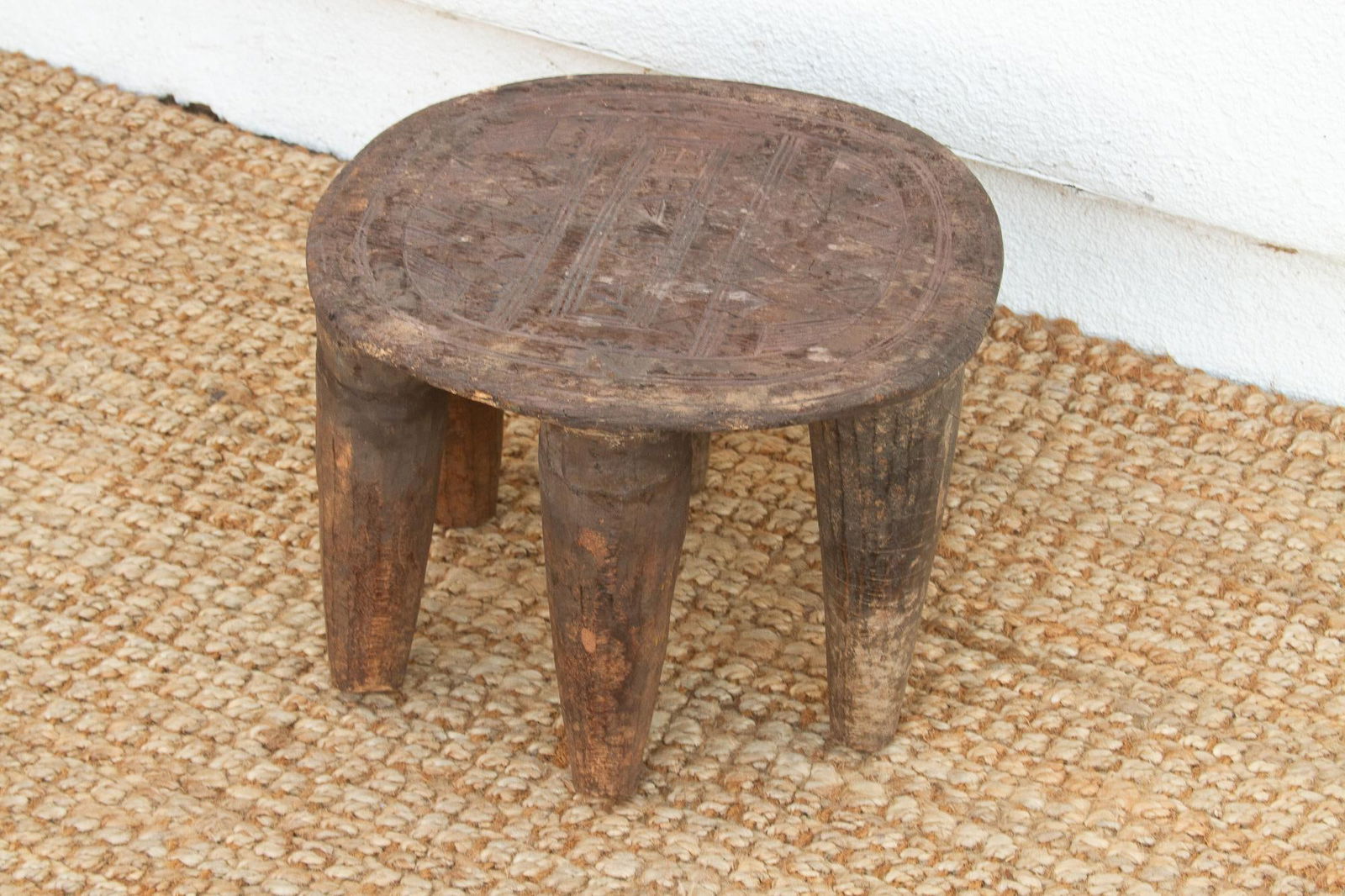 Rustic Tribal Motif Nupe Low Table - 4