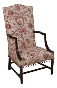 Kittinger Colonial Williamsburg Cw-13 Inlaid Mahogany Lolling Chair