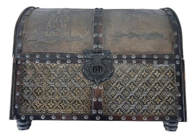 Mid 20th Century Vintage Decorative Wood Dome Box