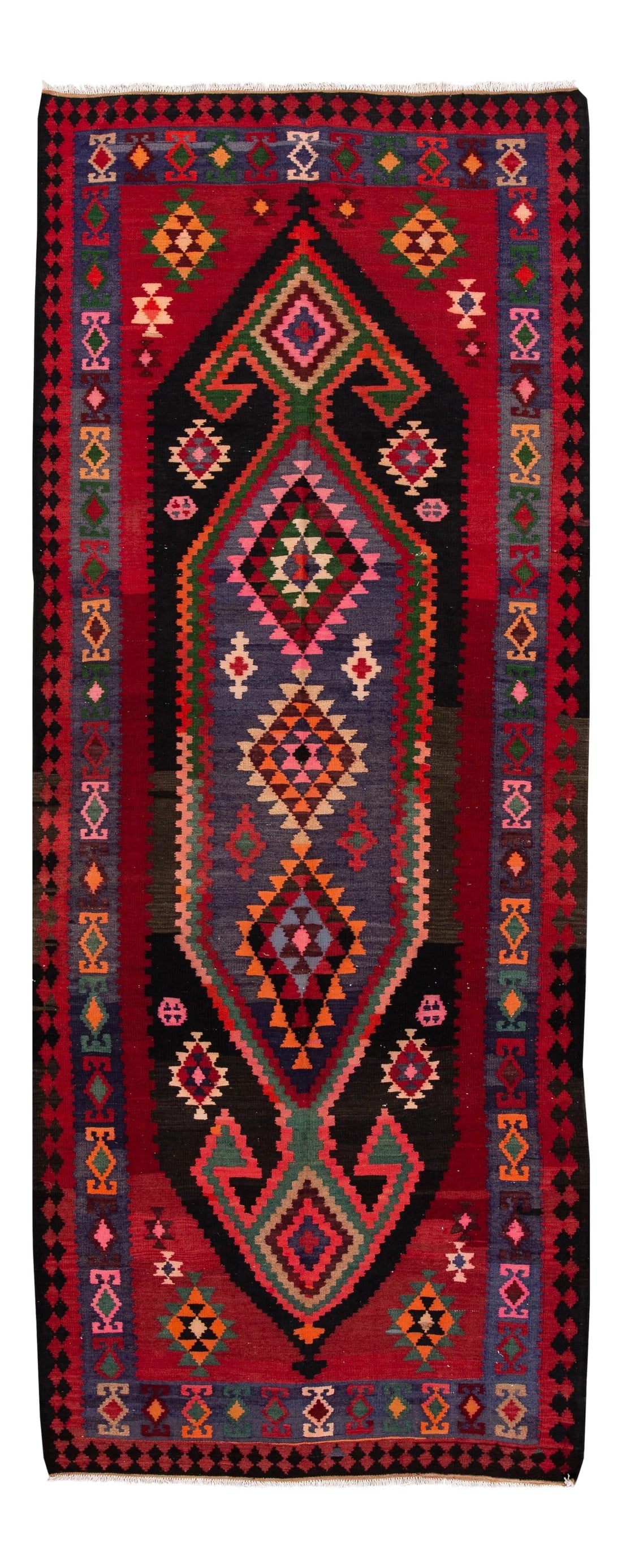 Mid-20th Century Vintage Kilim Rug 5' X 12' 10''