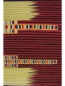 Handwoven Scandinavian Style Persian Kilim Area Rug - 4"²1" × 5"²9"