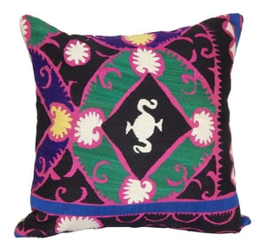 Vintage Floral Suzani Pillow 18" X 18"