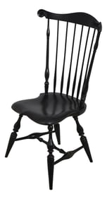 Windsor Style Fan Back Black Painted Dining Room Chair