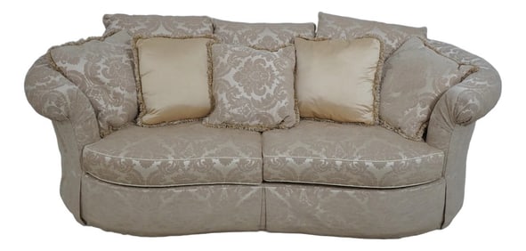 Bernhardt Upholstered Pillowback Crescent Sofa