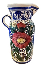 Mid 20th Century Mid Century Floral Umbrella Stand Pitcher Made in Spain