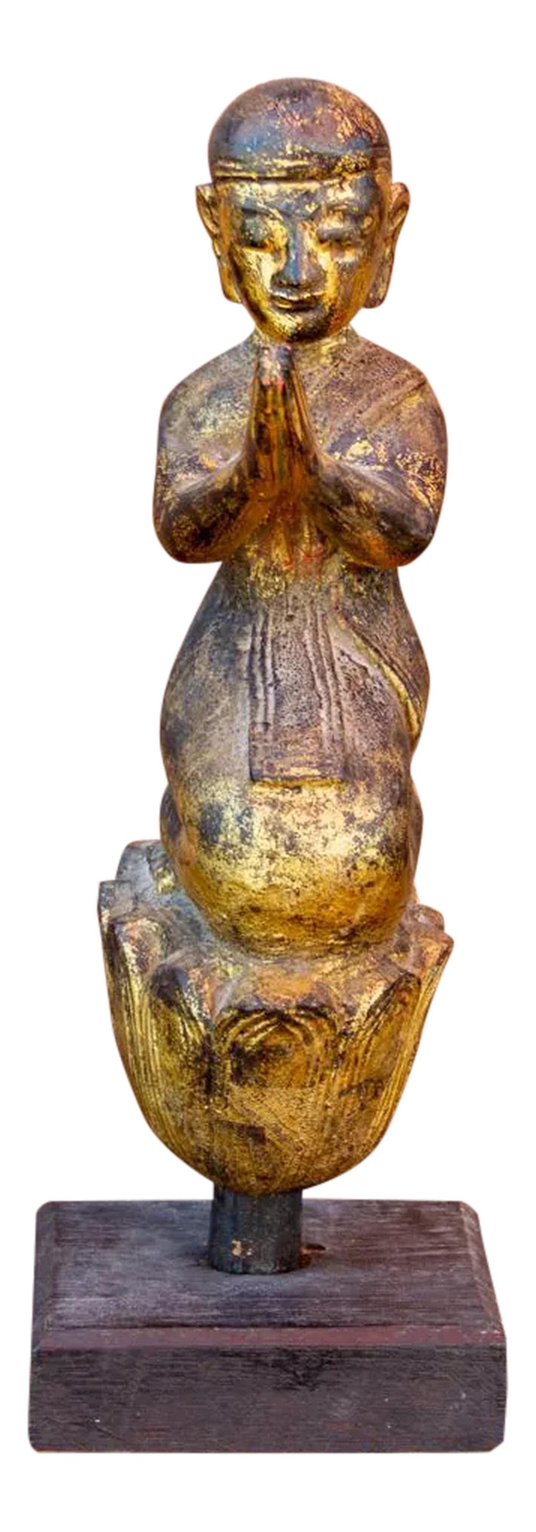Antique Kneeling Praying Monk