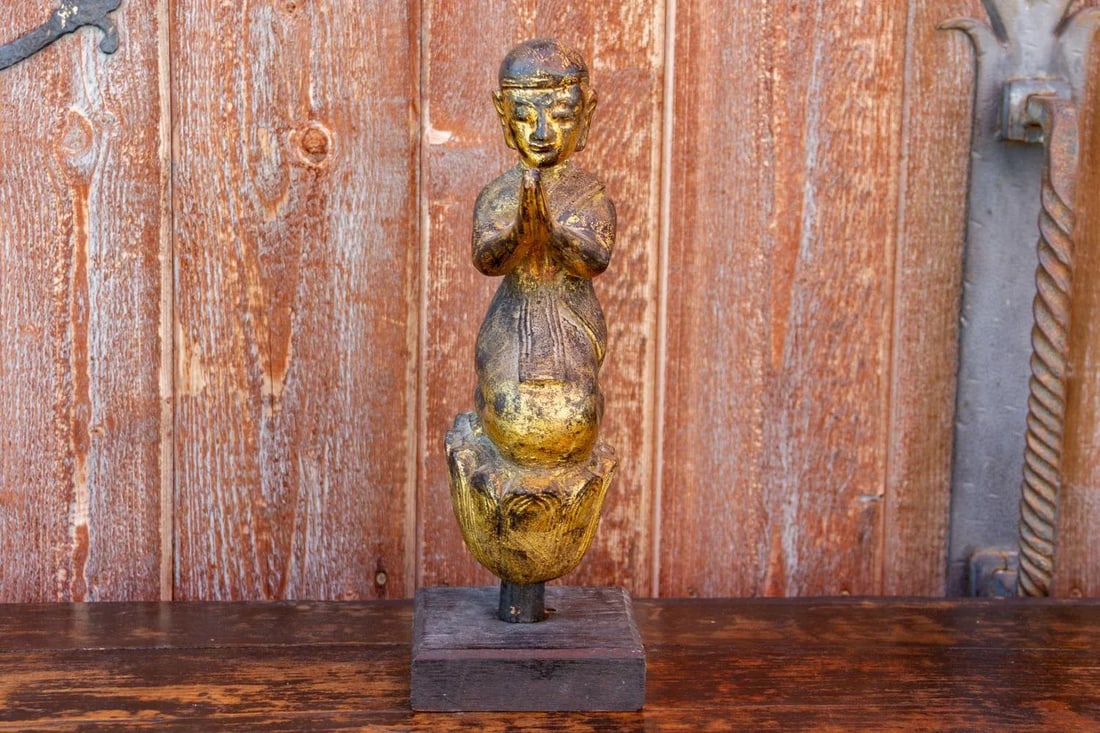 Antique Kneeling Praying Monk - 2