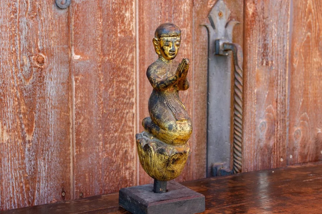 Antique Kneeling Praying Monk - 3