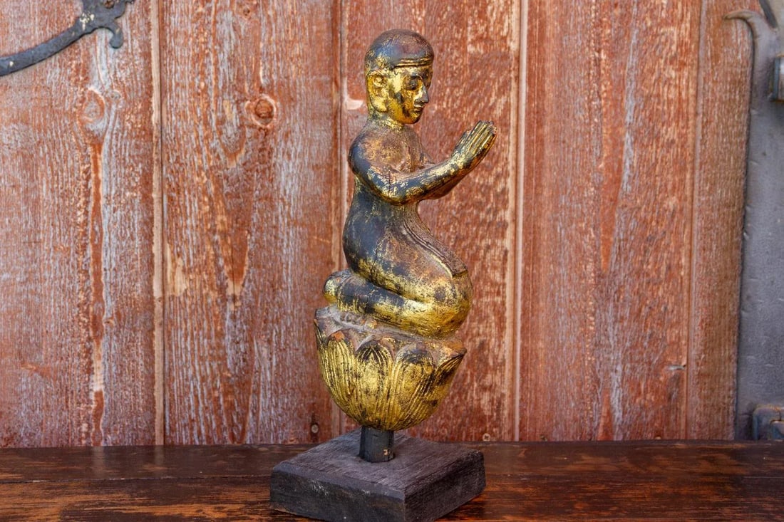 Antique Kneeling Praying Monk - 5