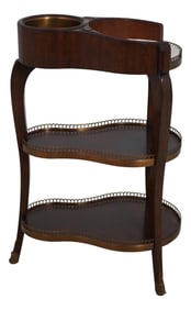 Maitland Smith Marble Top Mahogany Wine Table