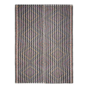 Turkish Adana Kilim Rug - Vintage Flatweave With Colorful Striped Pattern 6'9'' X 9'9''