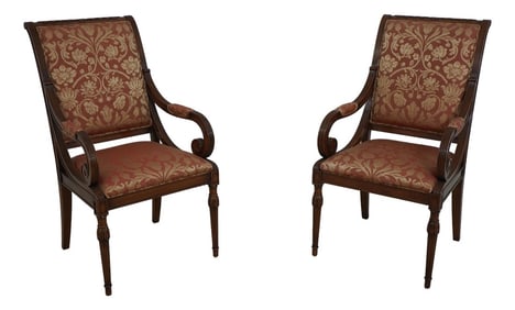 Pair Karges French Louis XVI Armchairs