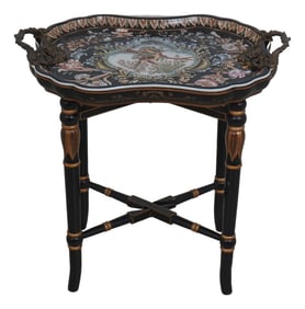 Castilian Porcelain Tray Top Occasional Table