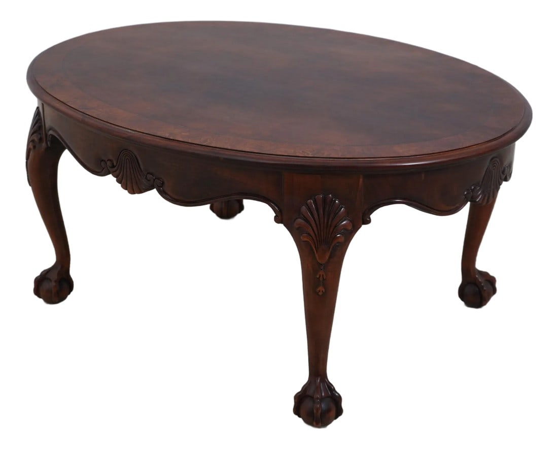 Mahogany Shell Carved Ball & Claw Coffee Table (1 of 12)