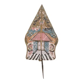 Collectible Hand-Painted Leather Marionette Scene