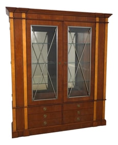 Hekman Neoclassical Cherry China Display Cabinet