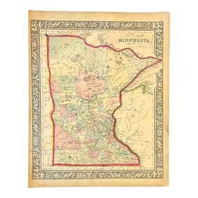 Minnesota, Original Engraving by Samuel Mitchell, 1863