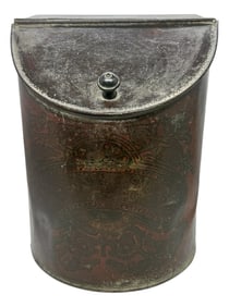 Antique Tin Chinoiserie Painted Tole Spice Tea Rice Box