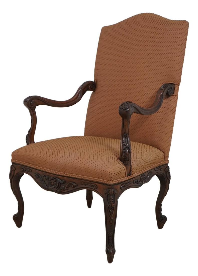 Lexington French Style High Back Upholstered Throne Chair (1 of 12)
