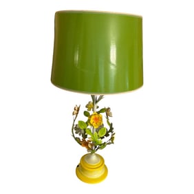 1960's Floral Tole Table Lamp