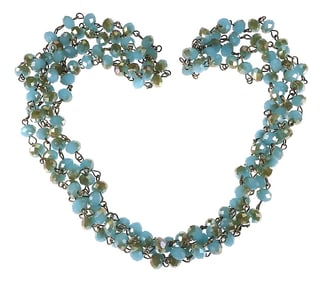 Ajd Teal / Bronzy Crystal Bead Necklace