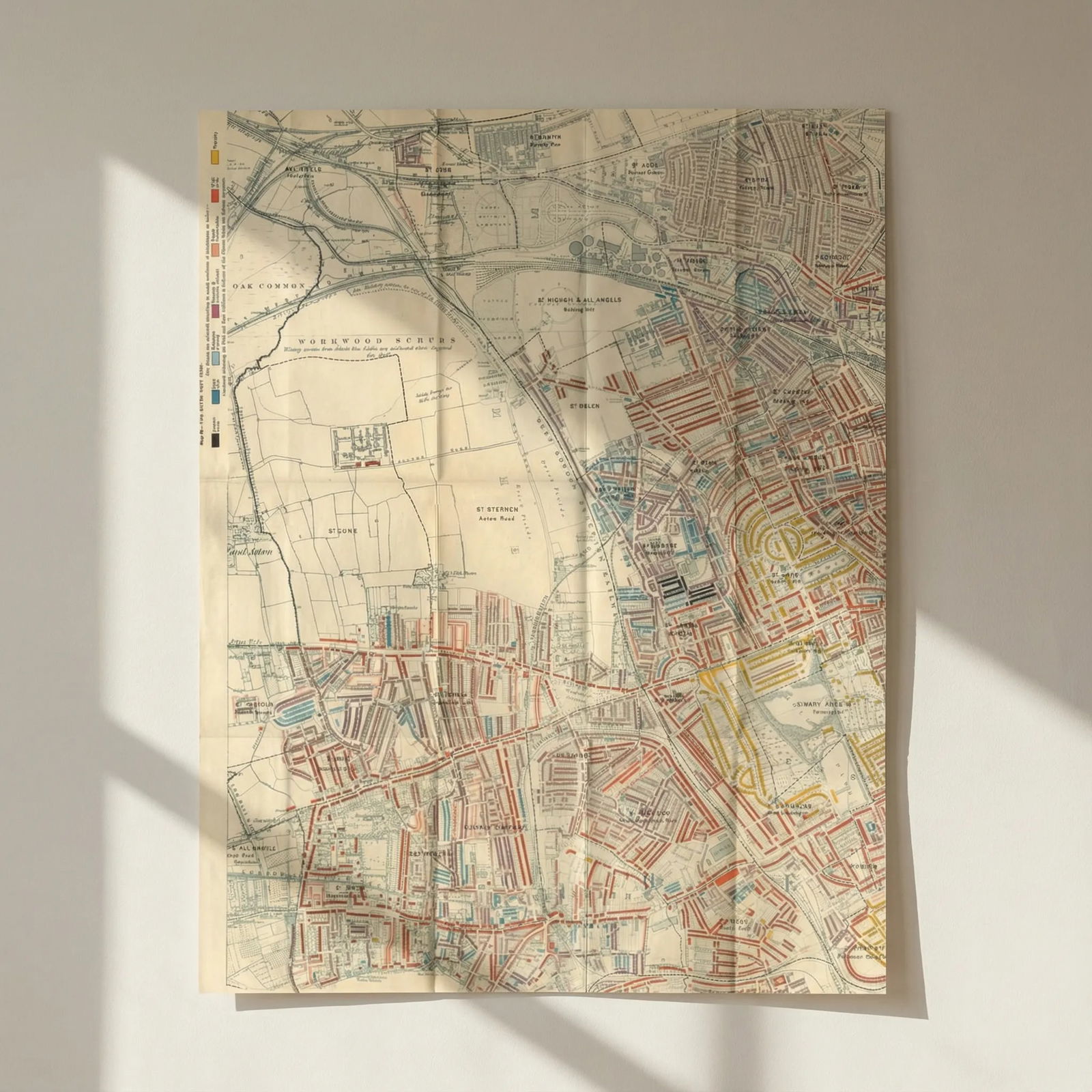 BOOTH POVERTY MAP Notting Hill Hammersmith Holland Park W Kensington 1902: Title: BOOTH POVERTY MAP Notting Hill Hammersmith Holland Park W Kensington 1902 Description: Map N - The Outer West (1900)'. Charles Booth was a philanthropist and social reformer. He was critical of
