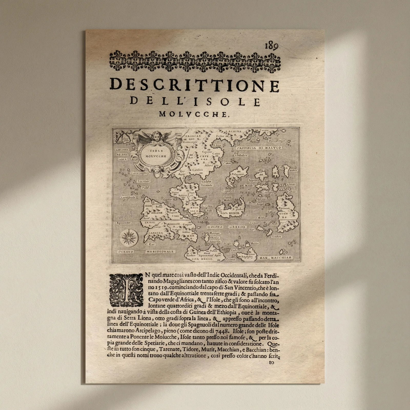 Descrittione dell' Isole Molucche. PORCACCHI. East Indies & Indochina 1620 map: Title: "Descrittione dell' Isole Molucche". PORCACCHI. East Indies & Indochina 1620 map Description: Descrittione dell' Isole Molucche [Description of the Molucca (Maluku) Islands]. The map depicts th