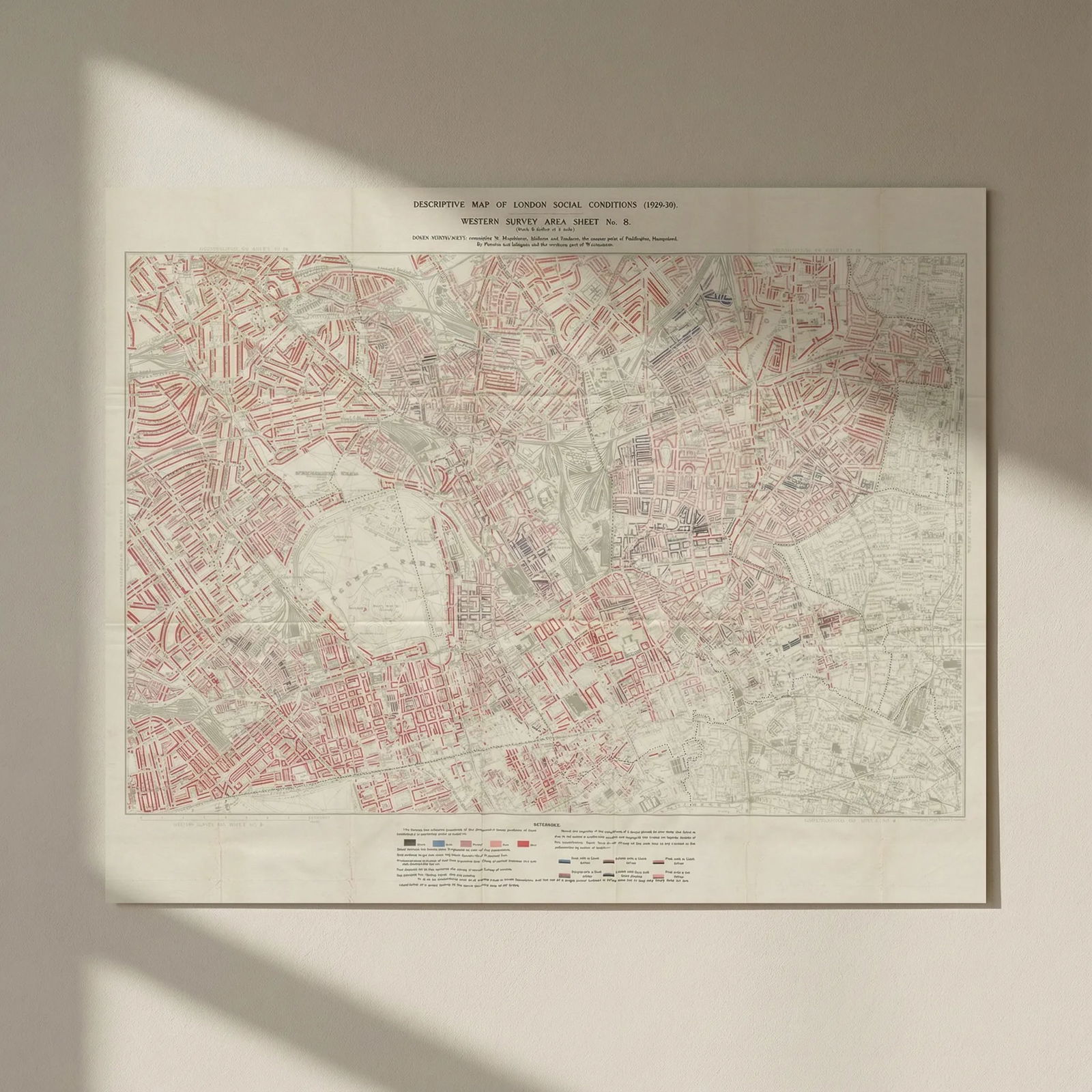 BOOTH / LSE POVERTY MAP West End Camden Marylebone S Hampstead Islington 1930: Title: BOOTH / LSE POVERTY MAP West End Camden Marylebone S Hampstead Islington 1930 Description: Descriptive map of London Social Conditions Western Survey Area Sheet 8. Inner North-West, comprising