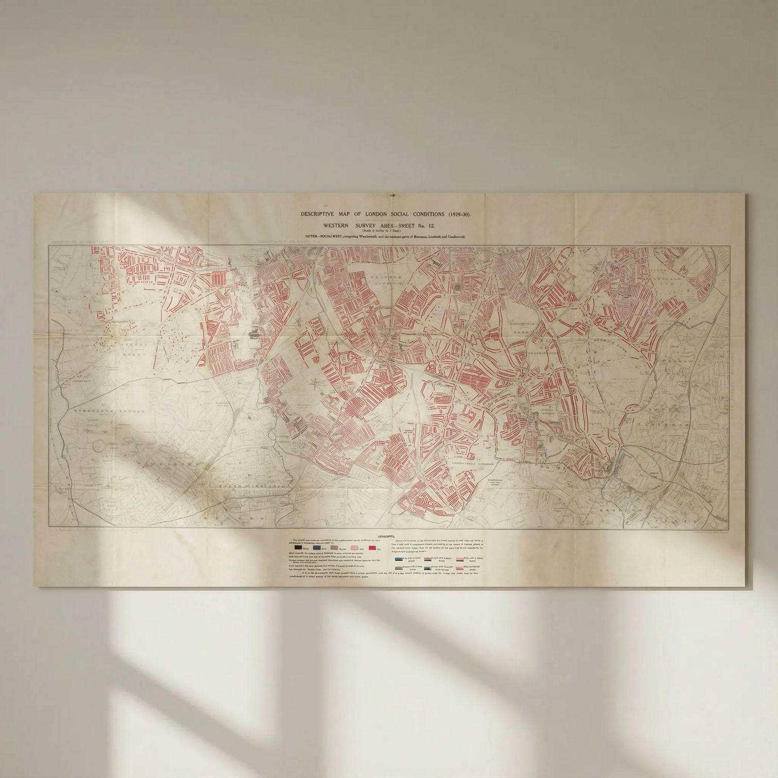 BOOTH /LSE POVERTY MAP Wandsworth Battersea Lambeth Clapham Dulwich Norwood 1930: Title: BOOTH /LSE POVERTY MAP Wandsworth Battersea Lambeth Clapham Dulwich Norwood 1930 Description: Descriptive map of London Social Conditions Western Survey Area Sheet 12. Outer South-West, compris