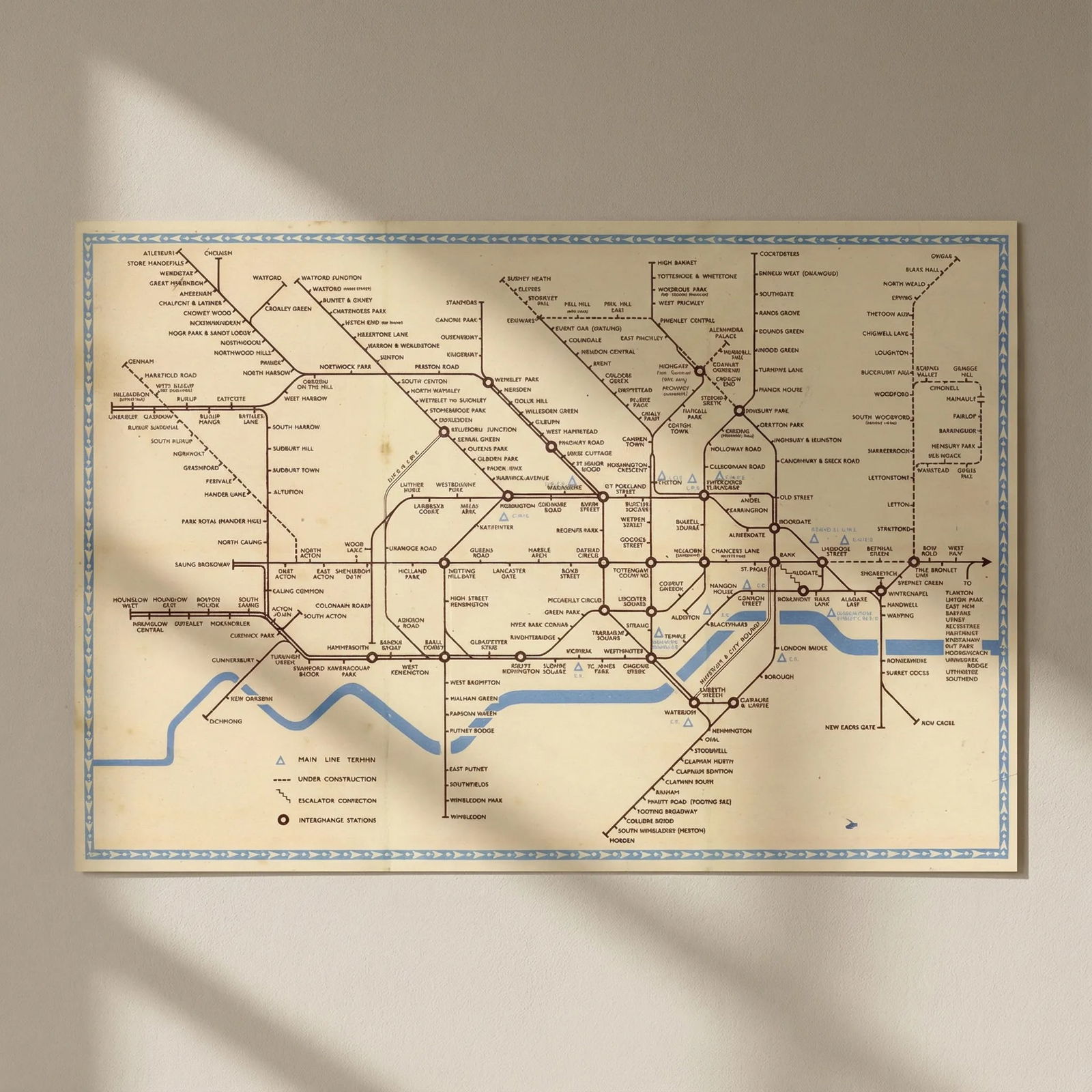 LONDON UNDERGROUND tube map plan diagram. Northern Heights SCHLEGER/ZERO #2 1940: Title: LONDON UNDERGROUND tube map plan diagram. Northern Heights SCHLEGER/ZERO #2 1940 Description: London Transport - Underground Lines No 2. 1940'. This edition of the Underground map is by Hans Sc