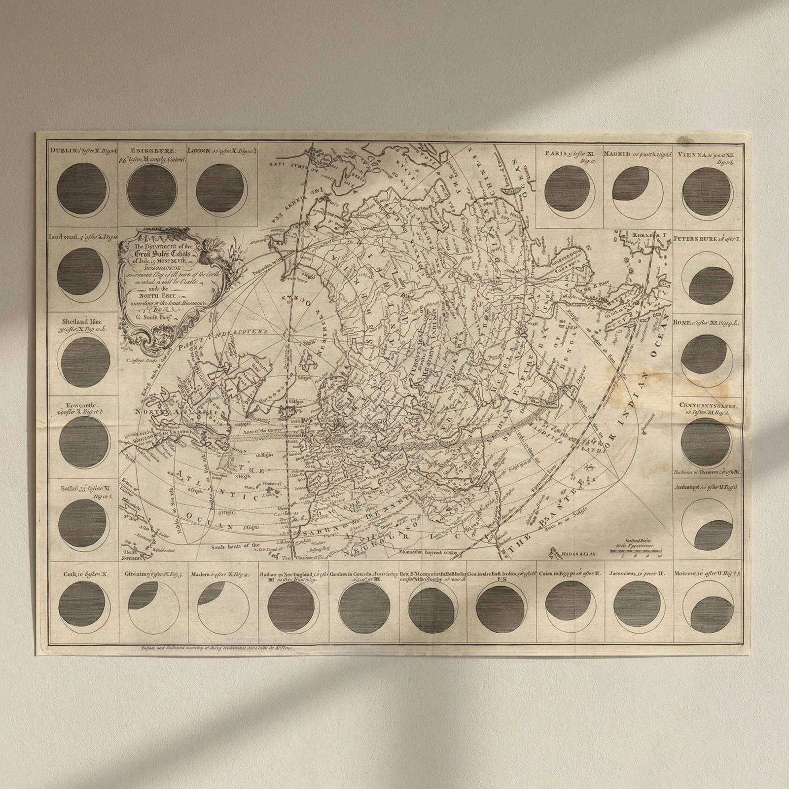 The geography of the great solar eclipse of July 14th 1748. SMITH G 1748 map: Title: The geography of the great solar eclipse of July 14th 1748. SMITH G 1748 map Description: The geography of the great solar eclipse of July, 14, 1748 exhibiting an accurate map of all parts of t