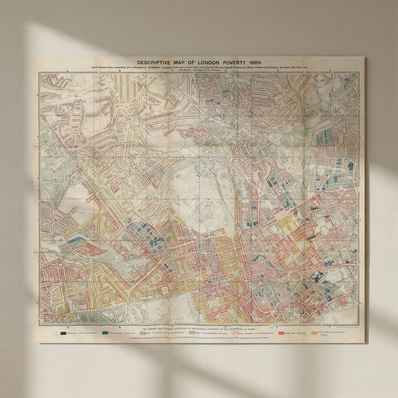 Descriptive map of London Poverty. BOOTH. NW - West End Marylebone Mayfair 1889: Title: Descriptive map of London Poverty. BOOTH. NW - West End Marylebone Mayfair 1889 Description: Descriptive map of London Poverty 1889 - North western sheet, comprising part of Hampstead; Paddingt