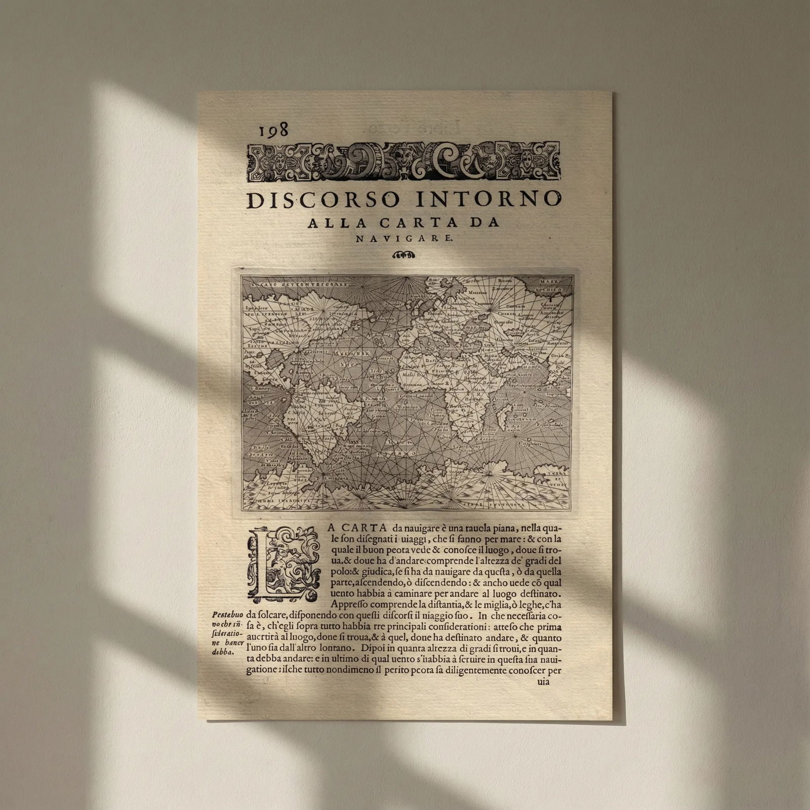 Discorso Intorno alla carta da navigare. PORCACCHI. World navigational map 1590: Title: Discorso Intorno alla carta da navigare. PORCACCHI. World navigational map 1590 Description: Discorso Intorno alla carta da navigare [Navigational chart of the World] by Porcacchi, Tomaso. Publ