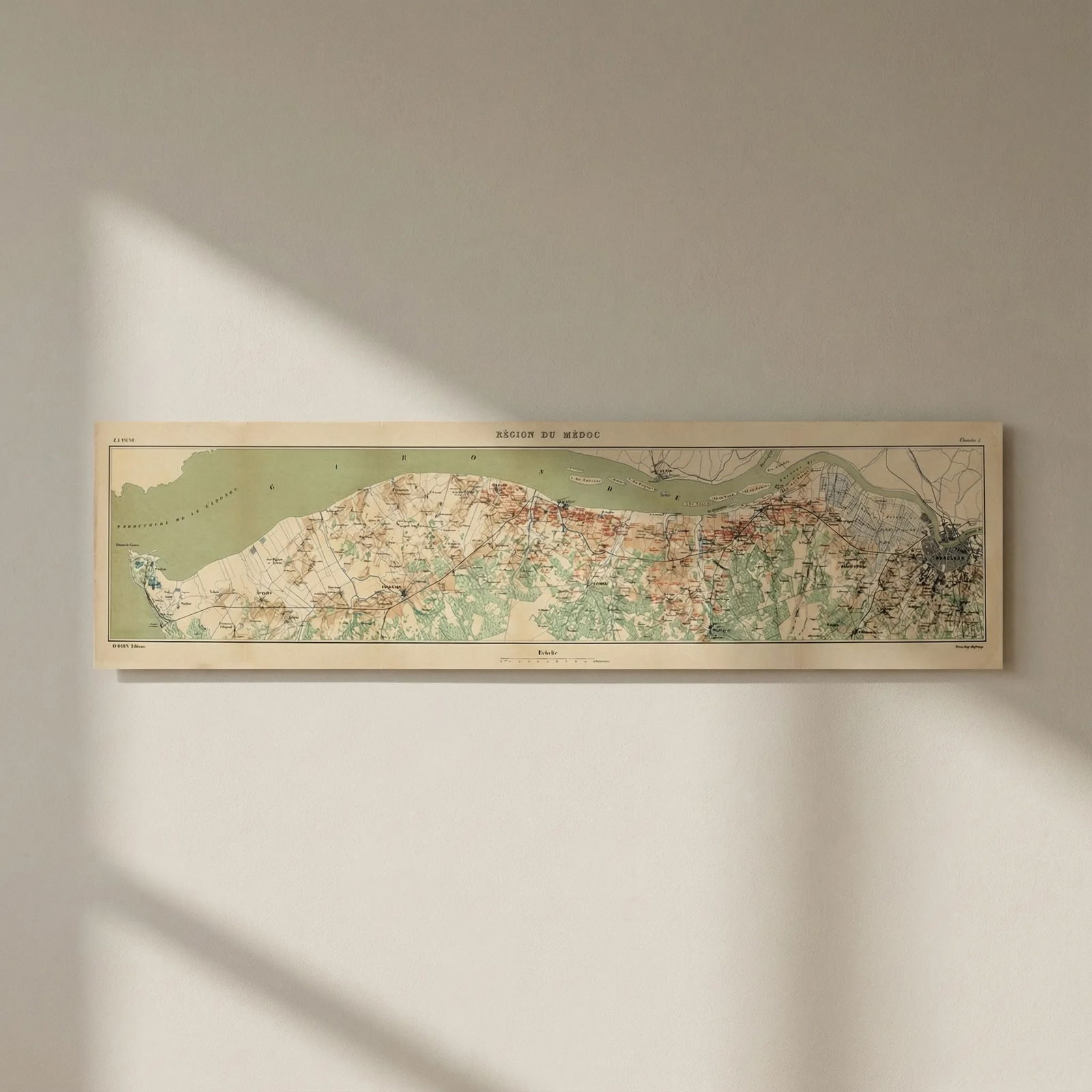 Région du Médoc. Bordeaux wine map. Grands crus. HAUSERMANN 1901 old: Title: Région du Médoc. Bordeaux wine map. Grands crus. HAUSERMANN 1901 old Description: Région du Médoc' by Hausermann, Rémy. Published 1901. Antique colour wine region vitic